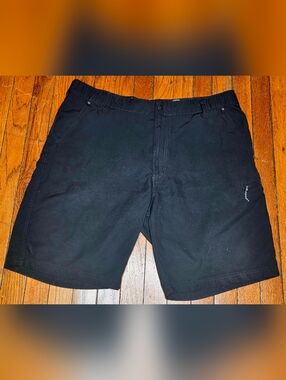 Wrangler Mens 38 Black Cargo Zipper Pockets Lightweight Hiking Outdoor Shorts B2